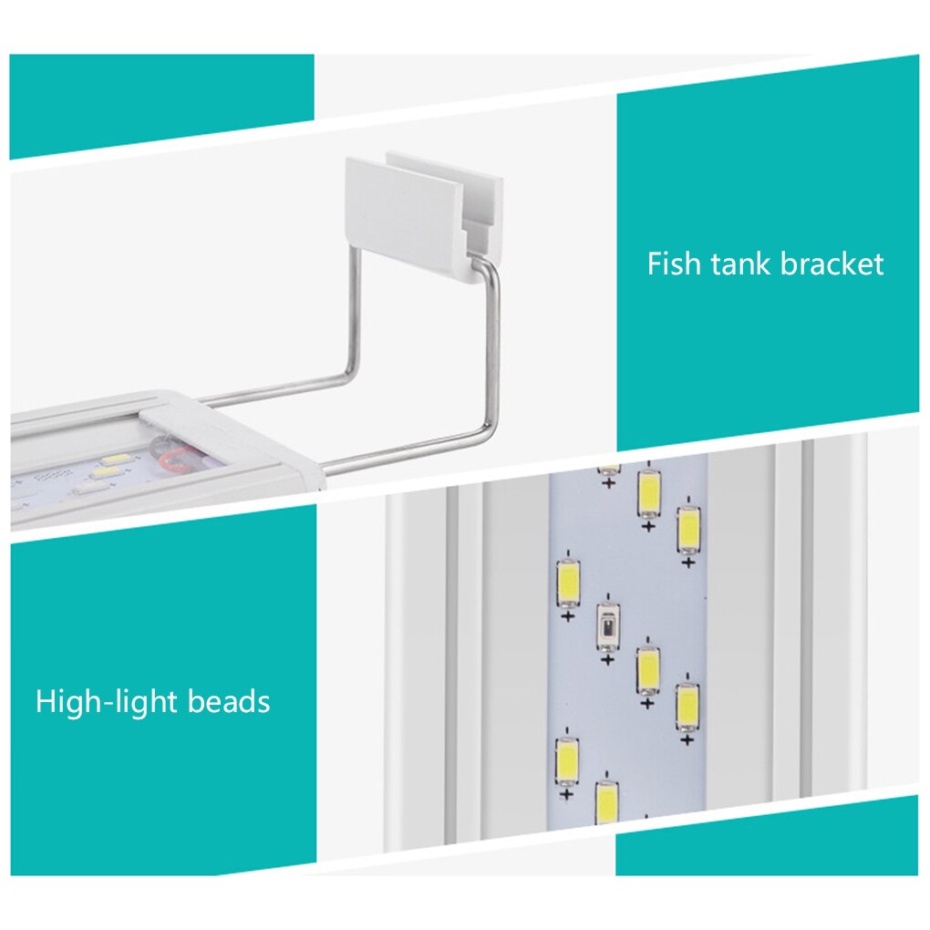 FangNymph ryba czołg lampa stojąca Super cienki LEDs akwarium stojak oświetlenie rozszerzalny uchwyt roślina wodna klip na światło ue wtyczka