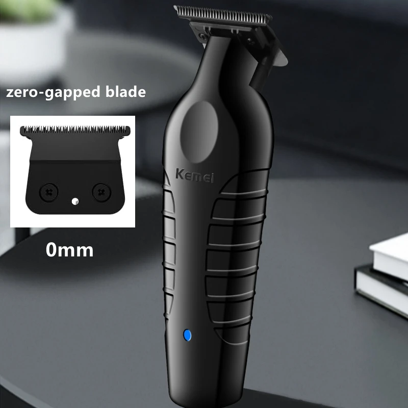 Kemei 2299 recortador de pelo de barbero eléctrico para hombres cortadora de pelo de barba máquina para cortar cabello inalámbrica recargable, 0mm