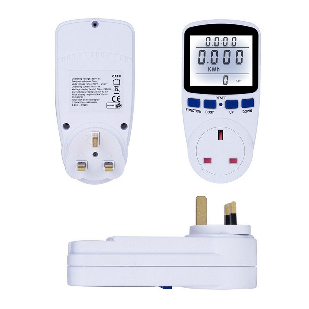 LCD Energy Meter Wattmeter Measuring Outlet Power Meters Digital Wattage EU French Power Analyzer Electricity Kwh Power Meter