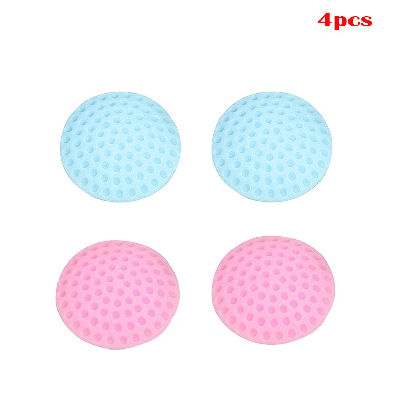 Tope de puerta autoadhesivo para el cuidado del bebé, almohadilla protectora de goma para cerradura de guardabarros, a prueba de golpes, 4 piezas: Blue Pink 4pcs
