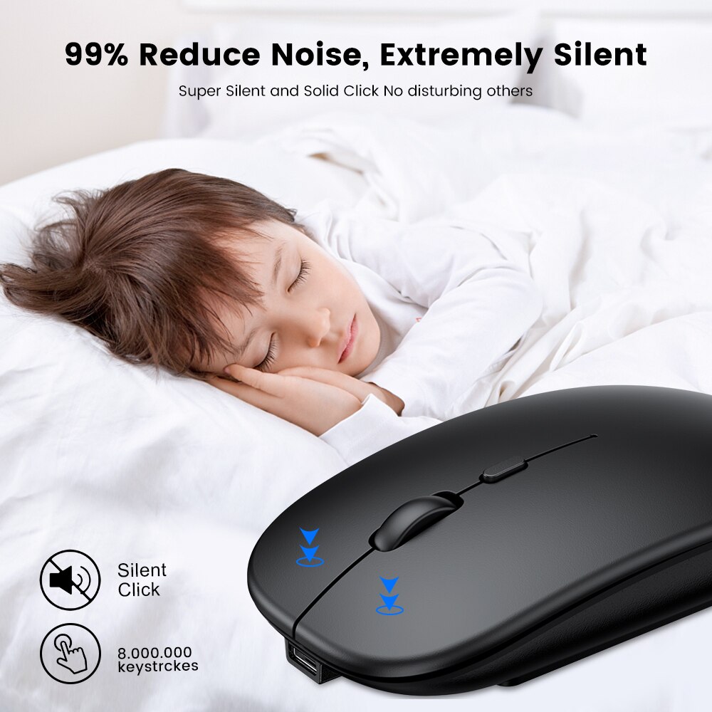 Wireless Mouse Bluetooth Mouse Computer USB Mouse Gamer Ergonomic Silent Mause Rechargeable Mice Wireless Optical For PC Laptop