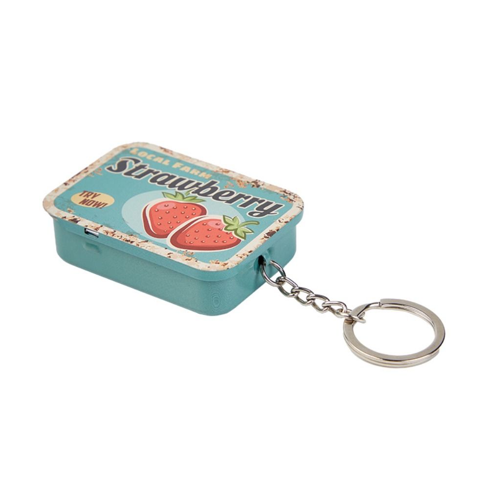 Met sleutelhanger Push-Pull blikken doos met schuifdeksels DIY opbergdoos Multifunctionele meerdere stijlen Metalen doos Schoolbenodigdheden: Bruin