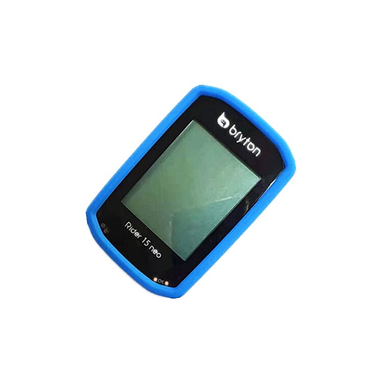 Étui en Silicone pour ordinateur de vélo et protection d&#39;écran pour Bryton Rider 15 neo, GPS: 1pc Blue With Film