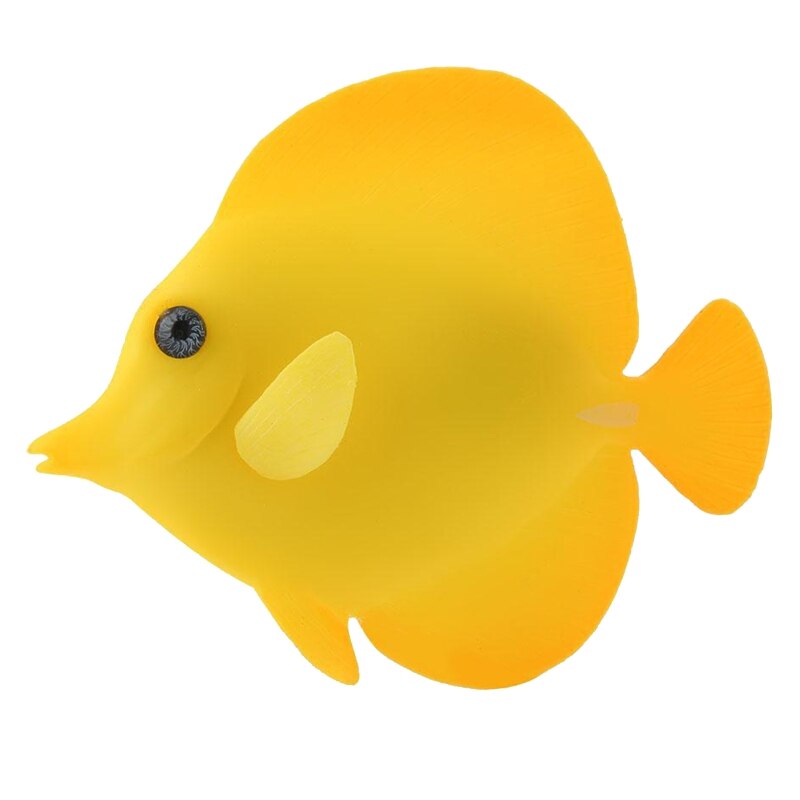 Artificial Moving Fish Floating Silicone Fish with Suction Cup Fishing Line Lifelike Aquarium Decorations for Fish Tank: Gold hang fish