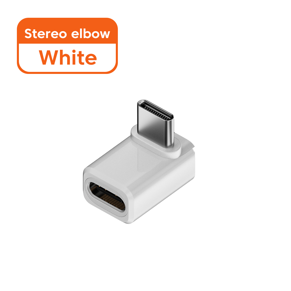 Adaptador OTG de 240W USB 3,0 tipo C a tipo C 8K 80Hz USB C carga rápida 80Gbps transferencia de vídeo de datos para iPhone 16 Macbook 90 ° Codo: YELLOW