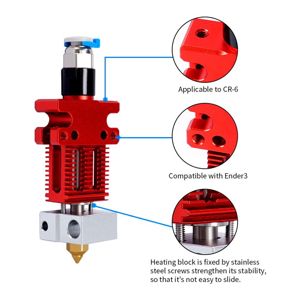 MEGA CR-6 SE Hotend Kit Metal Extrusion Extruder 3D Printing Parts Titanium alloy Bimetal heatbreak for Creality CR-5 PRO CR6