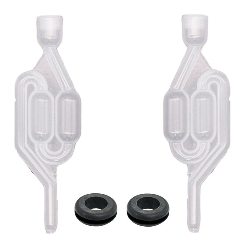 2 sets Twin Bubble Airlock S Type Airlock One-way exhaust water seal valve with Silicon Grommet Beer Wine Making 2pcs/lot