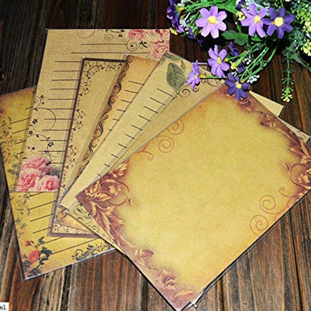 8 ark vintage kraftpapper brevpapper papper brev gammaldags retrobrunt kraftpapper skrivskolakontor leverantörer