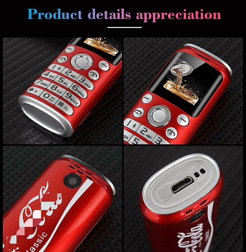 Mini praktisch SATREND K8 1,0 "Cola bilden Telefone Dual Sim MP3 Bluetooth Dialer Anruf Aufnahme Finger Größe Kleine handys