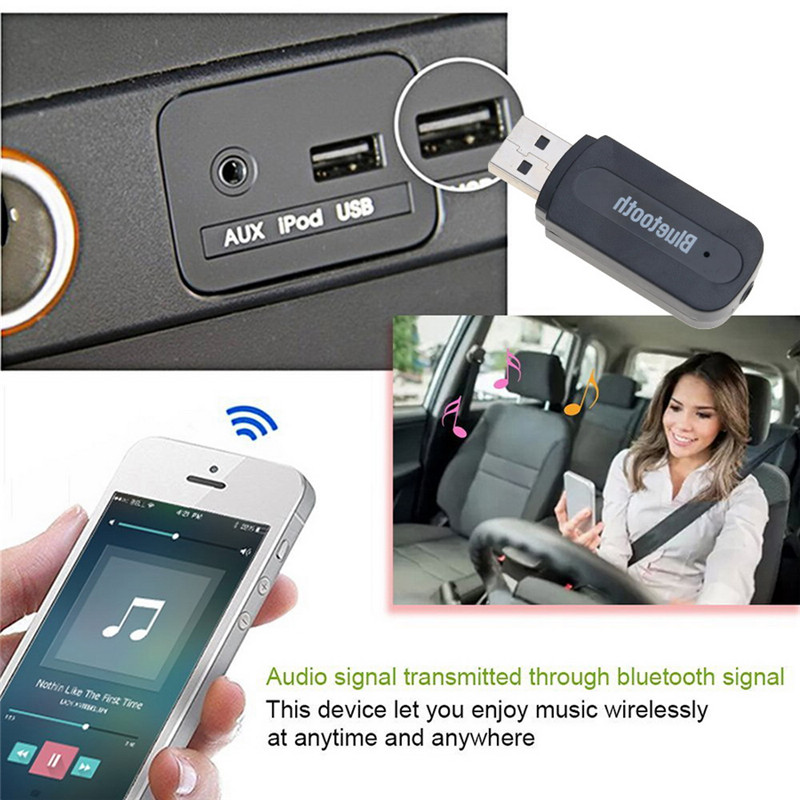 3.5Mm Jack Bluetooth Audio Receiver Adapter Draadloze Muziek A2DP Dongle Met Aux Zender Usb Opladen Voor Auto Speaker Speler