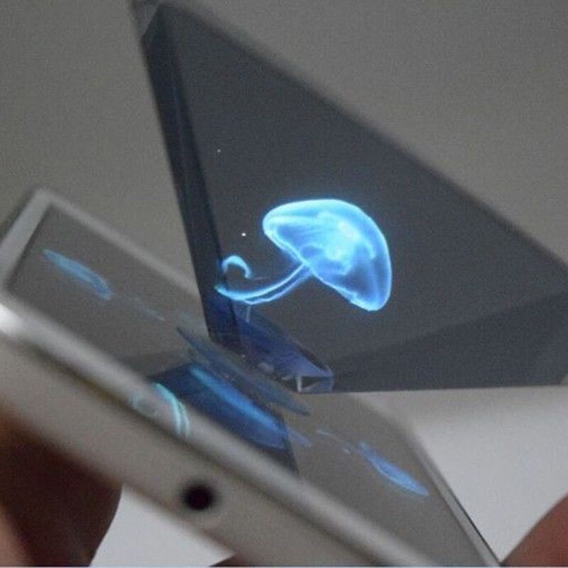 3d hologram pyramid display projektor video stativ universal för smart mobiltelefon