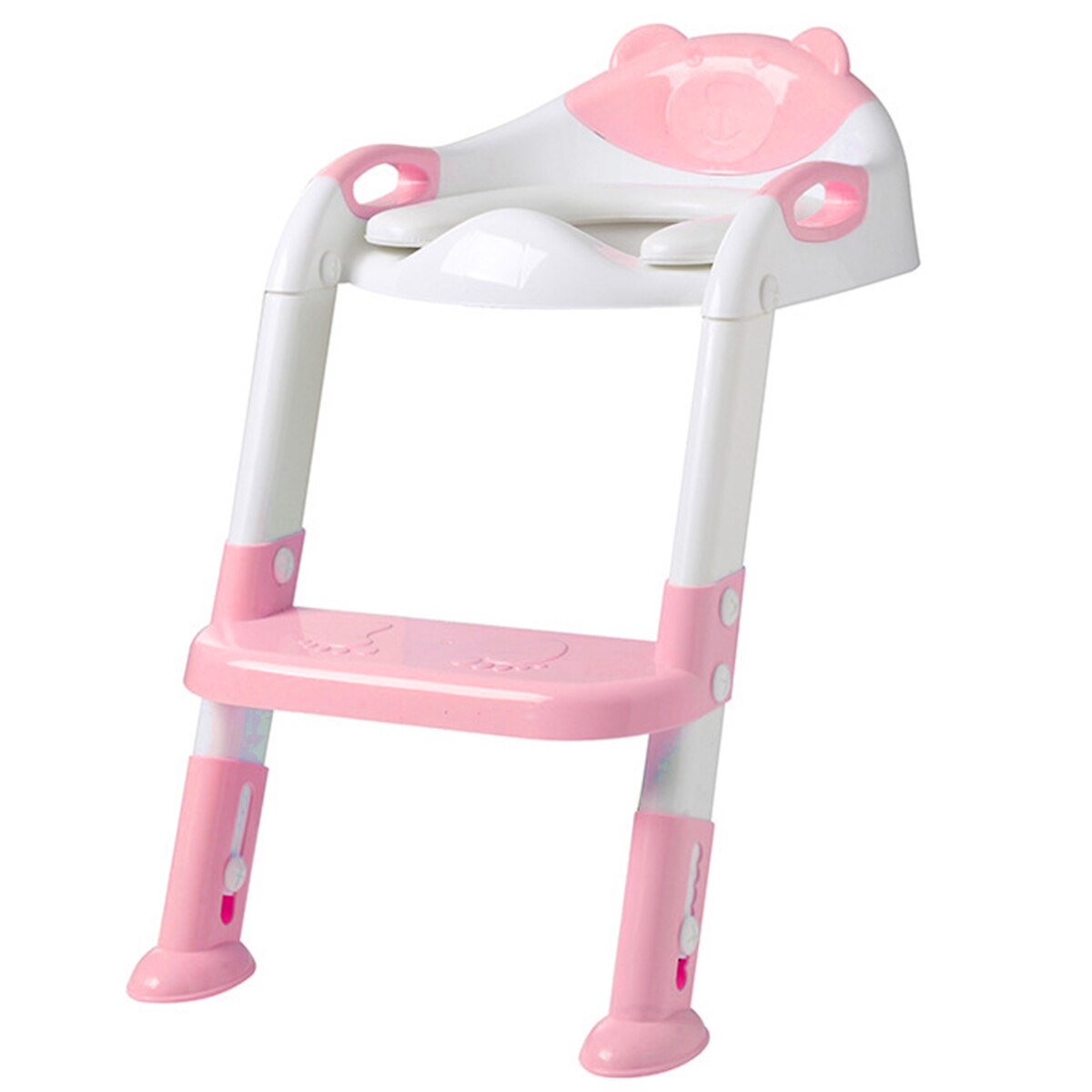 Folding Baby Potty Infant Kids Toilet Training Seat with Adjustable Ladder Portable Urinal Potty Safe Training Seat: Pink
