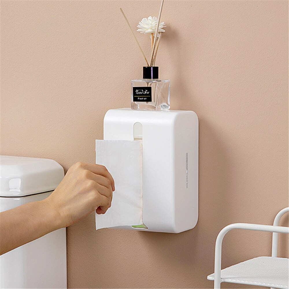 Wc Tissue Box Hangable Desktop Tissue Opslag Case Multifunctionele Papier Dispenser Badkamer Hoge Capaciteit Tissue Organizer