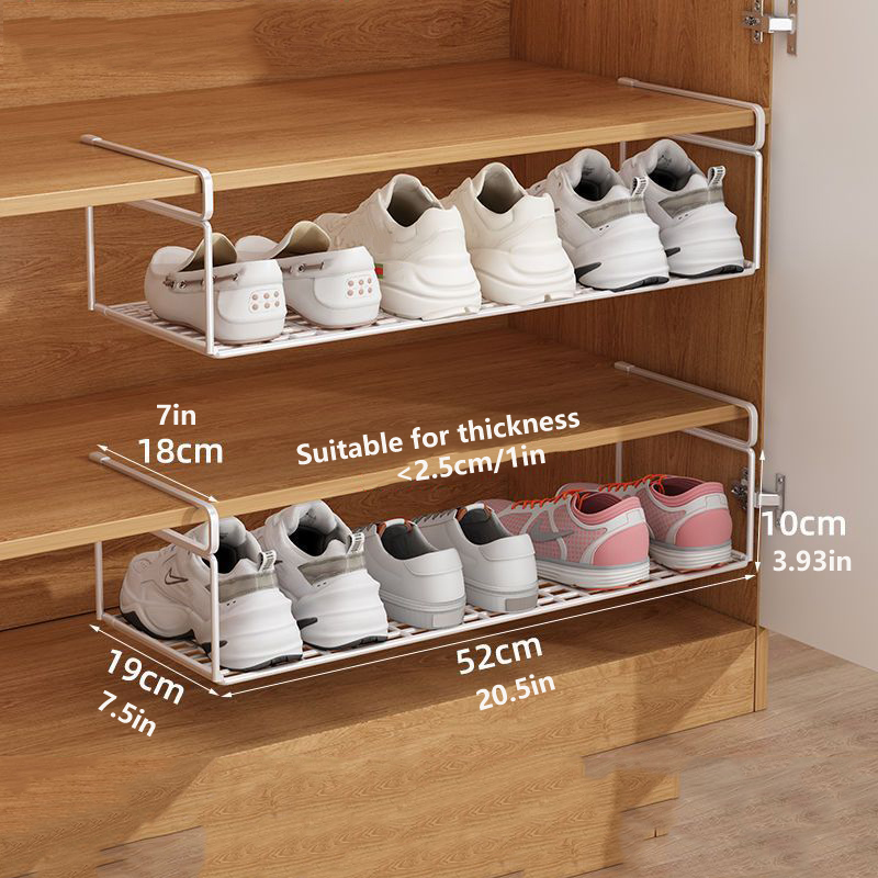 1/2pcs Layered Shoe Rack Home Dorm Office Shoe Cabinet Partition Artifact Space Saving Shoe Storage Shelf: light green