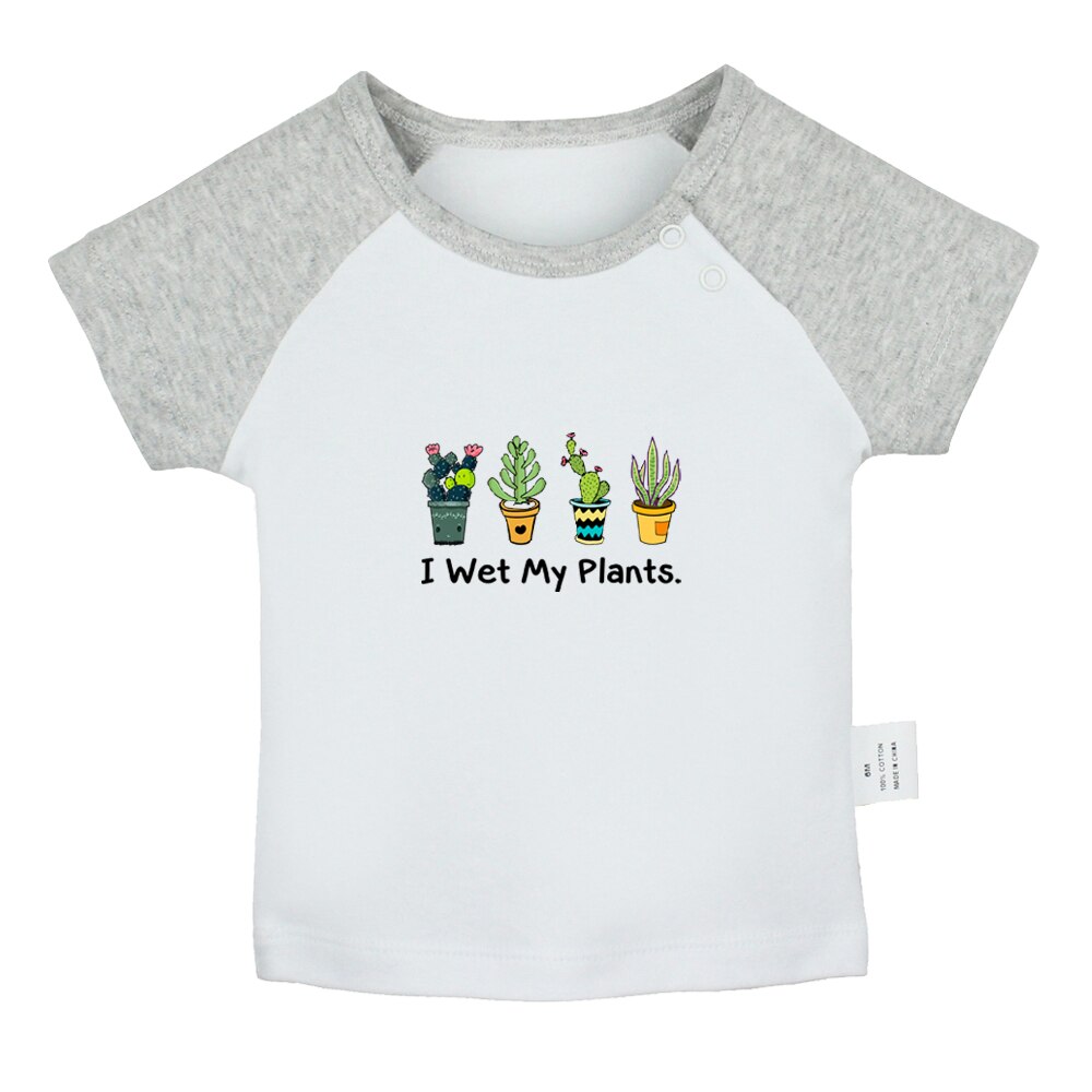 Idzn Ik Nat Mijn Planten Fun Art Gedrukt Baby Jongens T-shirts Leuke Baby Meisjes Korte Mouwen T-shirt Pasgeboren katoenen Tops Kleding: BabyCG8131D / 0-6M