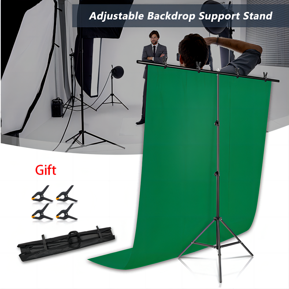 SH T-vormige achtergrondstandaardkit met achtergronddoek Video Chroma Key Green Screen Frame Stand voor fotografie Fotostudio Props