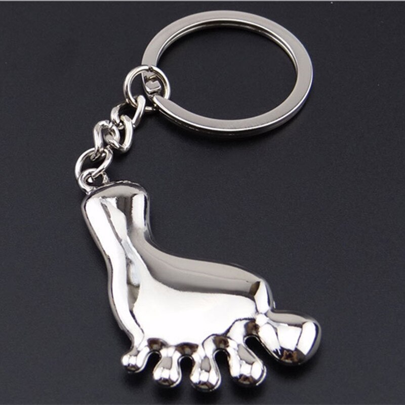 1PCS Jewelry Novelty Metal Foot Style Keychain Lanyard Alloy Car Keyring Keyfobs Souvenir