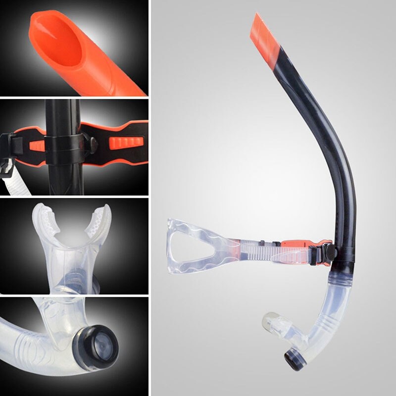 Équipement d'entraînement de natation longue natation tuba plongée en apnée fournitures avant remplacement gaz Freestyle brasse-bleu