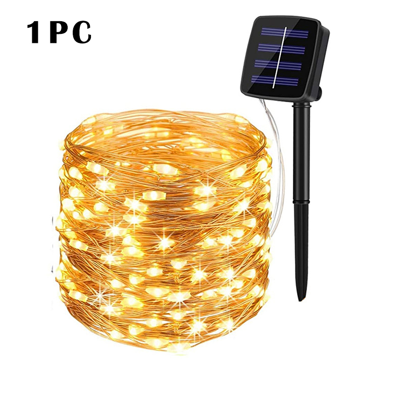 LED-Solar--Lichterkette für Höhle Außenbereich, wasserdicht, Girlande-Lampe, Weihnachtsdekoration für Garten, Baum, Party, 7/12/22/32/52/102 m: Orange / 11-15W