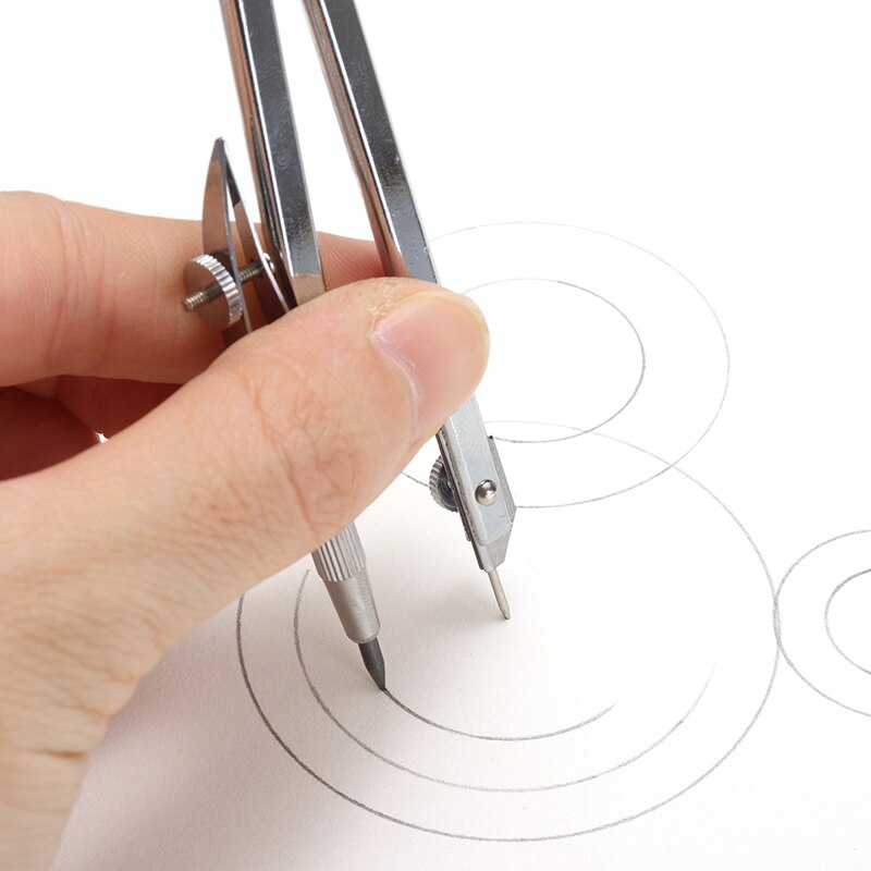 Stainless Steel Drawing Compass Drafting Tools Multi-purpose Math Drawing Compass Set for Student Stationery School Supplies