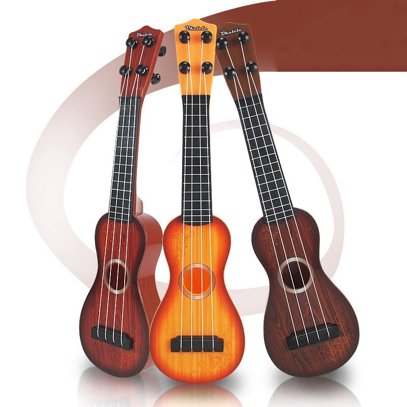 Guitarra acústica de 4 cuerdas juguete para niños-sonidos vibrantes y cuerdas realistas-instrumento Musical de práctica para principiantes