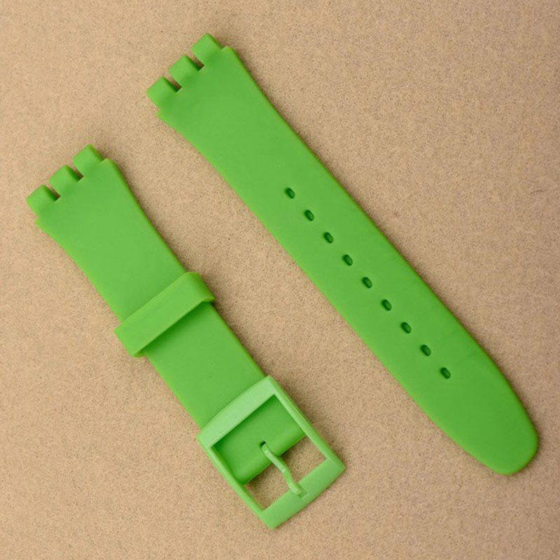 Accesorios de reloj para Swatch, correa de silicona con hebilla de 17mm y 19mm, correa de goma, correa deportiva para hombres y mujeres, correa de reloj de 20mm: Blue White / 16 mm