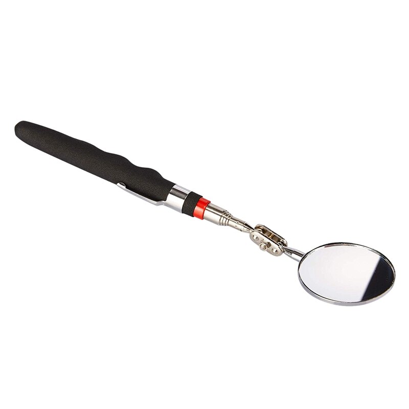 2-Pack Round 2-Inch Telescoping Inspection Mirror,Extends Up To 24.5 Inches,Black
