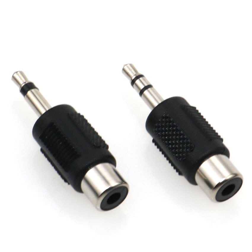 YuXi RCA conector a Jack 3,5 MM mono/adaptador de enchufe estéreo Nickle plateado plástico Audio RCA enchufe