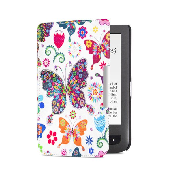 1pc PU leather cover beschermhoes voor pocketbook touch lux 3 Ruby Rood voor pocketbook 614 plus 615/ 624/625/626 ereader: cshd