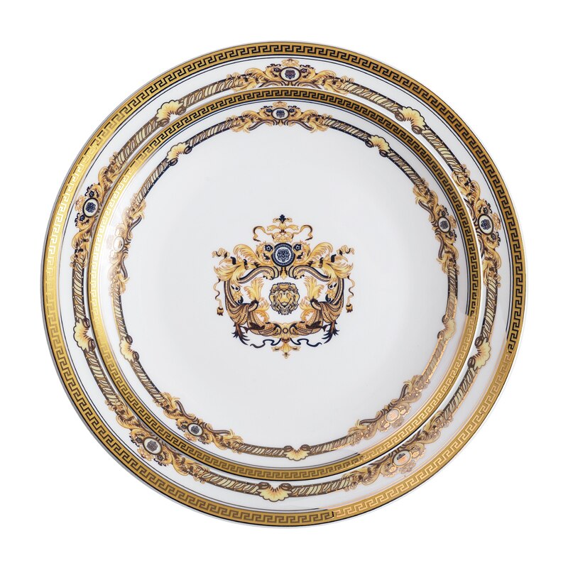 Vajilla China de hueso para el hogar, platos planos y grandes de 8 pulgadas, europeos poco profundos, platos occidentales de 10 pulgadas