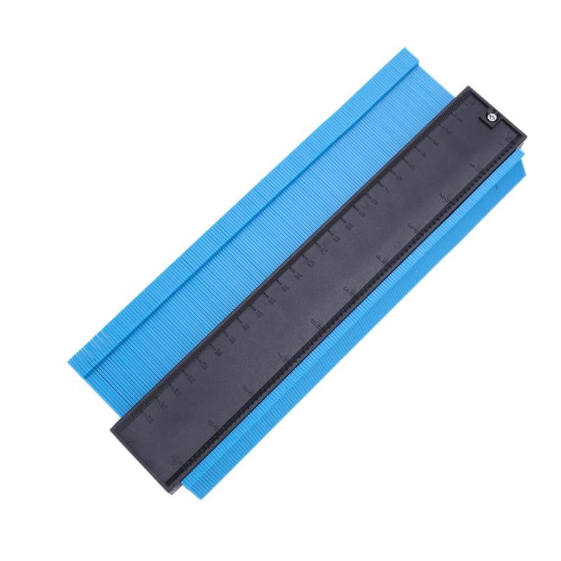 12/14/25cm plast kontur profil måler måler duplikat merking måle måleverktøy laminat tre fliser radian linjal verktøy: 10 tommer blå