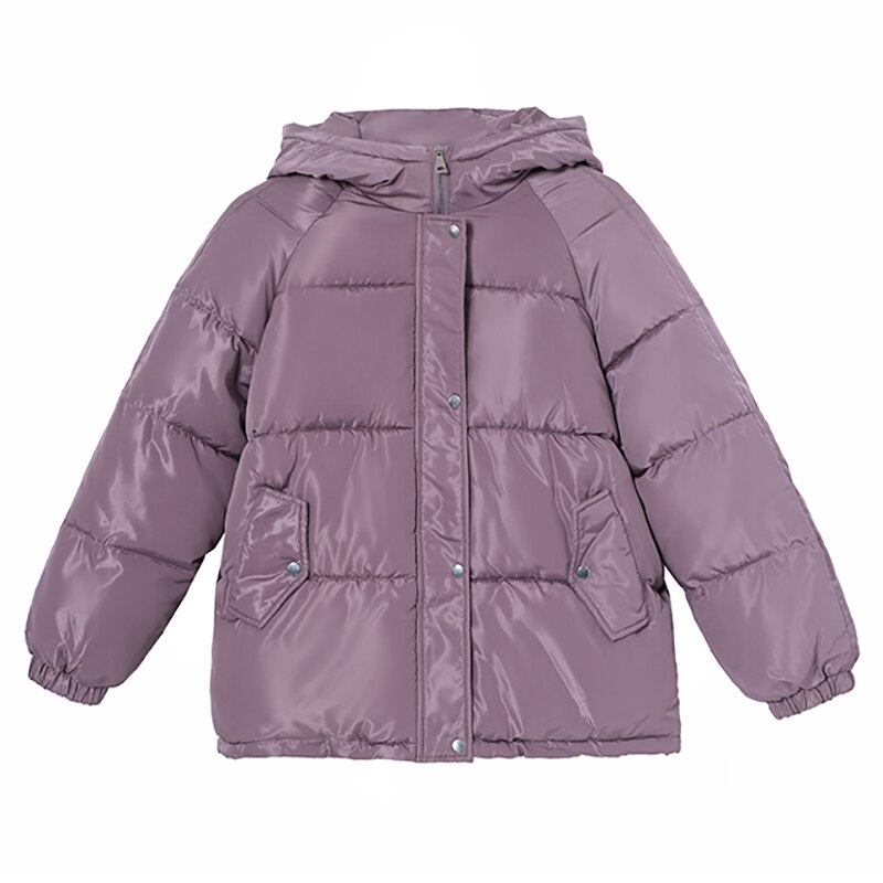 Barsel vinter outfit løs bomuld frakke ensfarvet langærmet plus size hætte bomulds vatterede jakker gravid kvinde outwear