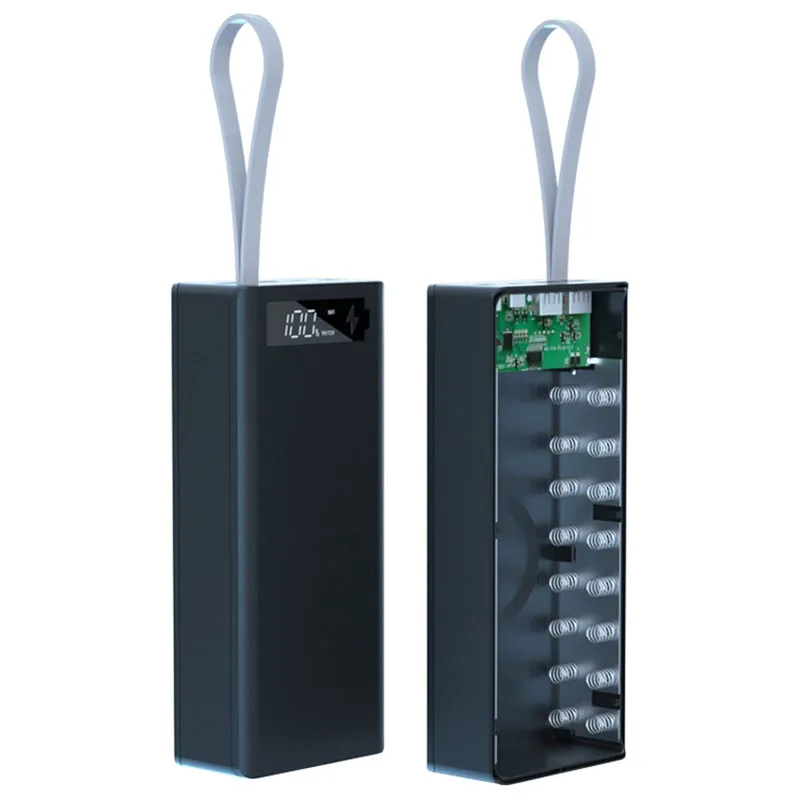 Afneembare 16*18650 Batterijlader Doos DIY Power Bank Shell Ondersteuning Snel en Draadloos Opladen Powerbank Case zonder Batterij