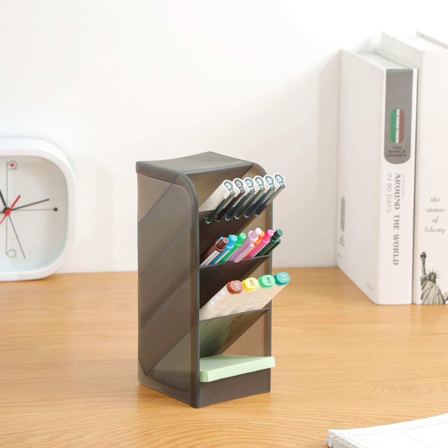 3 pcs Big Pen Organizer Storage for office, school home desk storage, high capacity, 12- compartments, white or black, 3 pack