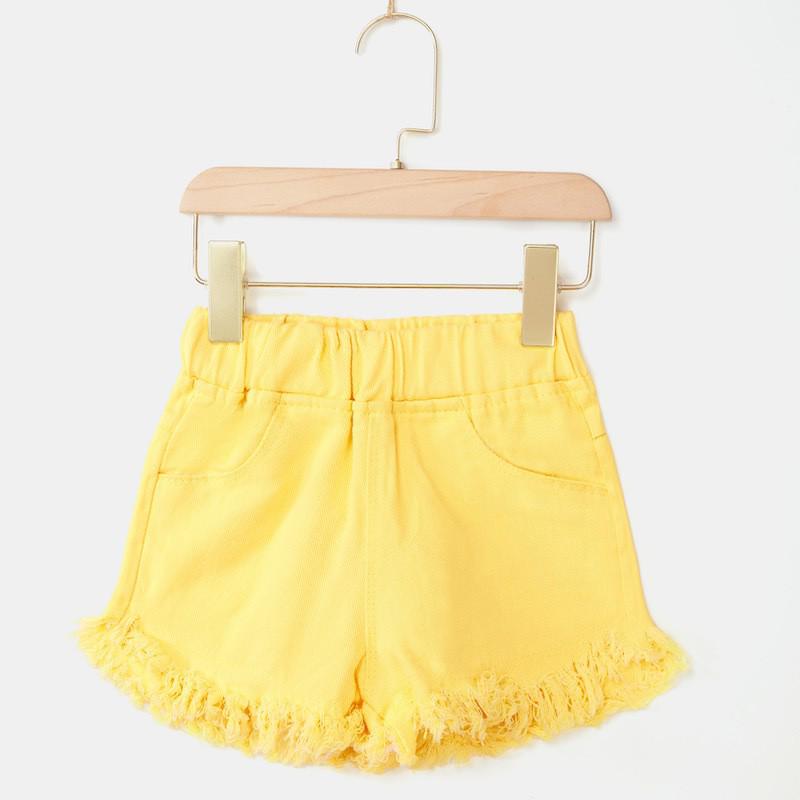 Bébé fille été Shorts filles coton jean rose Denim pantalon court pour filles enfants enfants pantalons bas enfant en bas âge: P7 / 7T