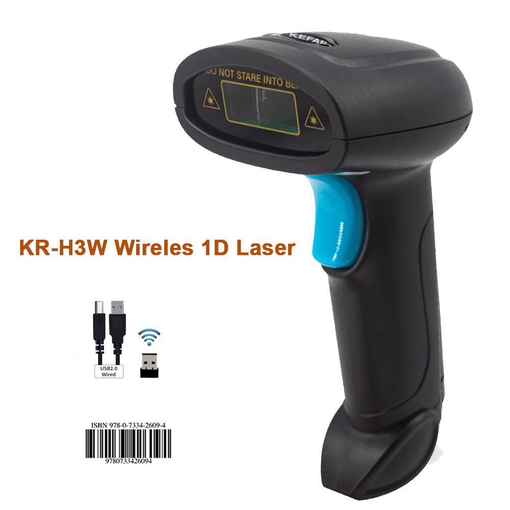 Handheld kabellos Barcode Scanner Tragbare verdrahtet 1D 2D QR Code PDF417 Leser für Einzelhandel Einkaufen Logistik Lagerbier: H3W kabellos 1D