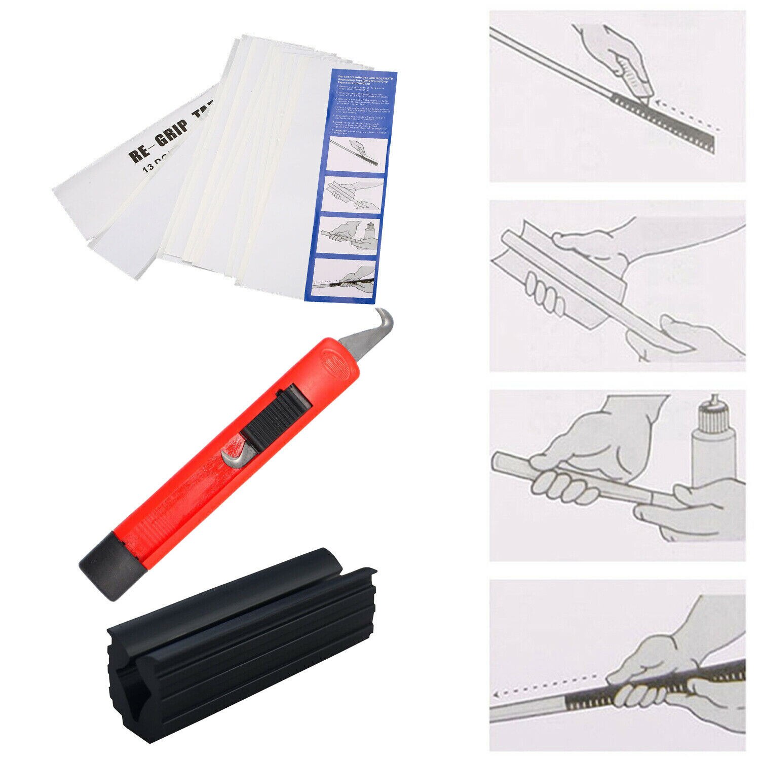 Sport Kit Golf Club Repair Tools Irons Putters Grip Tape Hook Blade Rubber Vise Clamp Remover Golfing Set