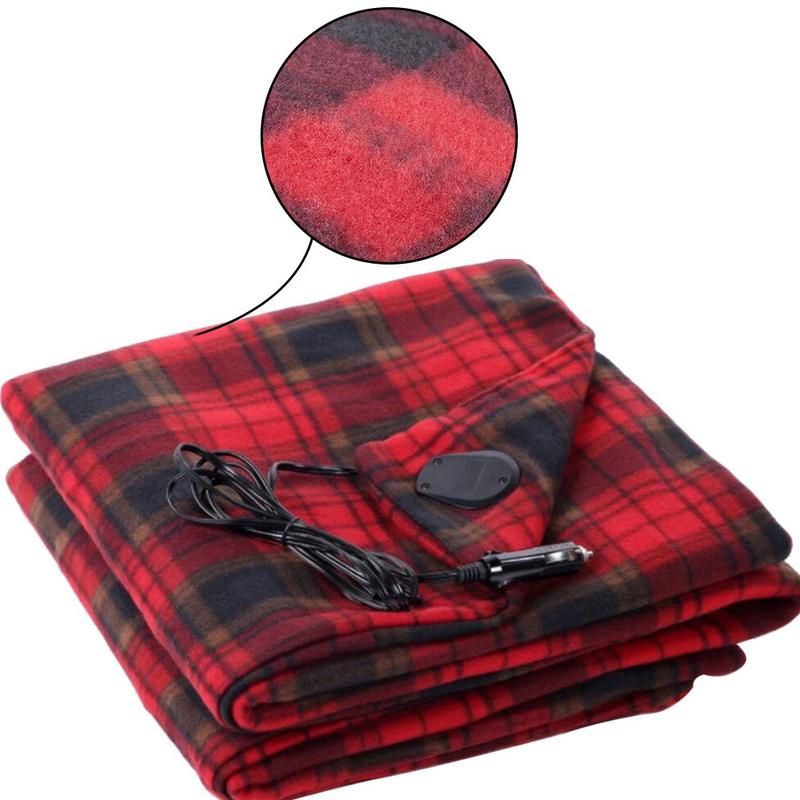 Manta de calefacción del coche para otoño e invierno, manta eléctrica de terciopelo de 150x115cm con ahorro de energía de 12v, para Otoño e Invierno