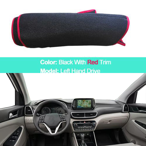 Cubierta de salpicadero de coche, Hyundai Tucson alfombrilla para , Protector para volante a la izquierda: Rojo