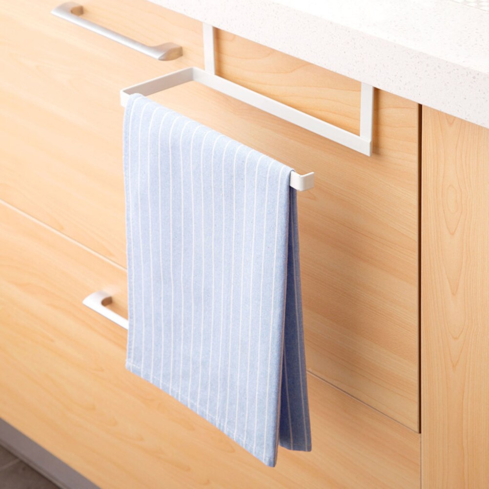 1pcs Kitchen Roll Paper Towel Holder Storage Rack Cabinet Cupboard Tissue Shelf Nail Free Hanger Organizer Black Paper Holder A3