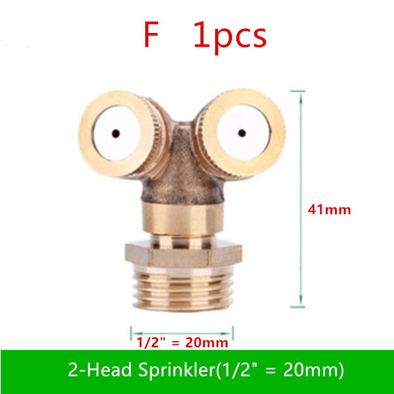 Fast 3-Nozzle Misting Sprinkler Brass Misting Sprayer Lawn Sprinkler For Lawn and Garden Mist Irrigation Fittings: F   1pc