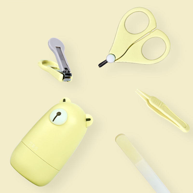 Baby Nail Scissors Gorgeous Trimmer Sets Safety Care Nail Cutter Nail Scissors Nails Suit Newborn Baby Care Cleaning Toils: YELLOW