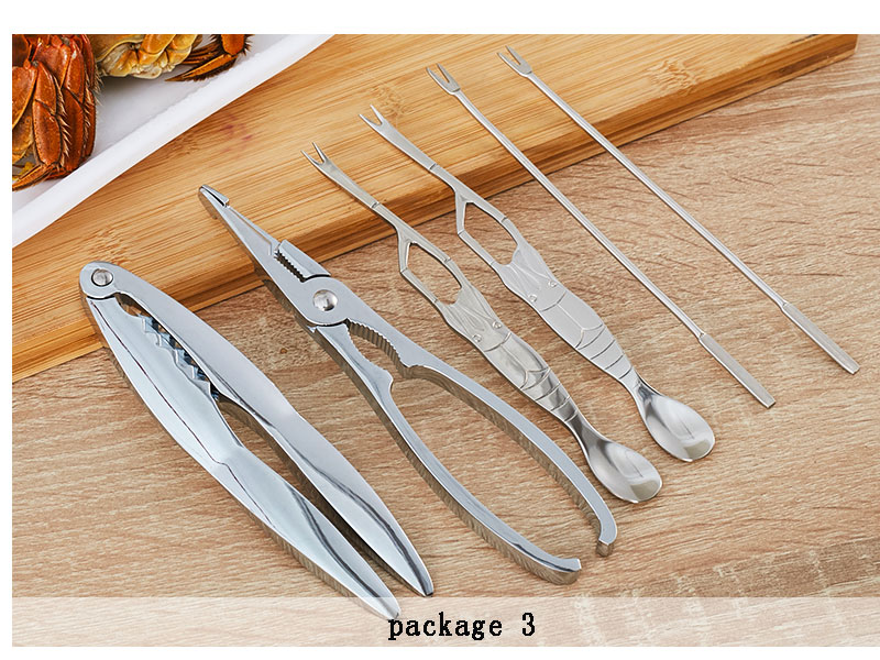 Juego de cucharas y pinzas para mariscos y camarones, utensilio de acero inoxidable para la cáscara de cangrejo, XMT-HOME, pinzas