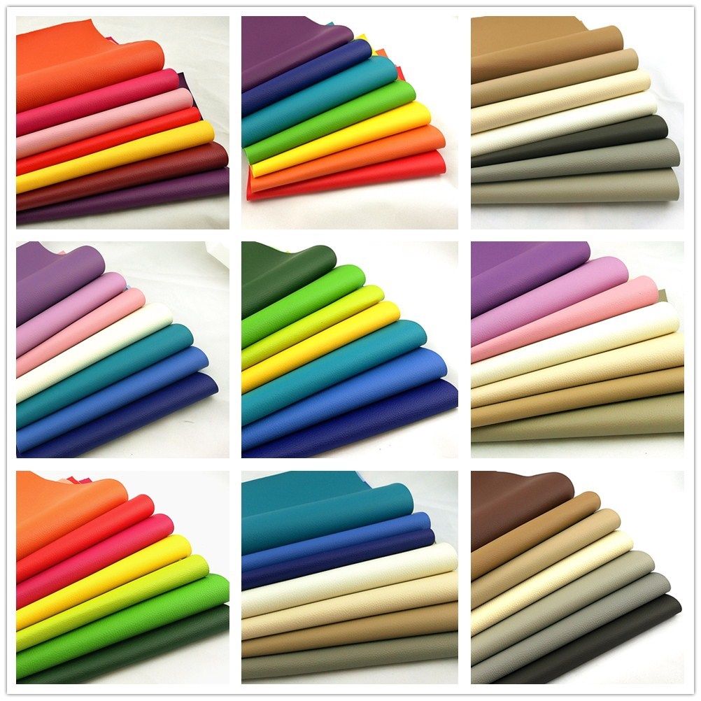 7 stk regnbue litchi mønster pu kunstlær kunstlær til syveske klær sofa bil diy materiale 20 x 30cm ark