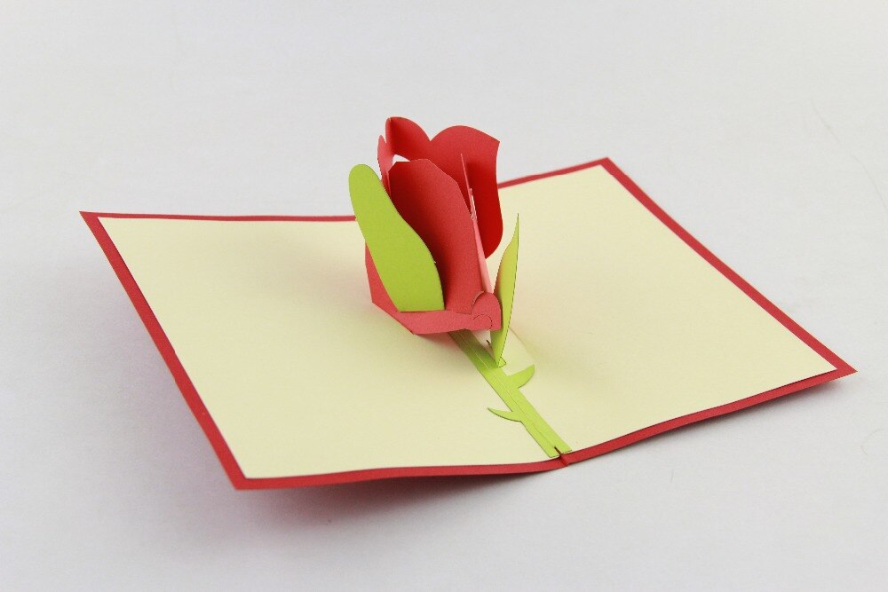 3D Rose Pop up Greeting Cards, Any Occasion Pop up Card, Colletible Greeting Cards