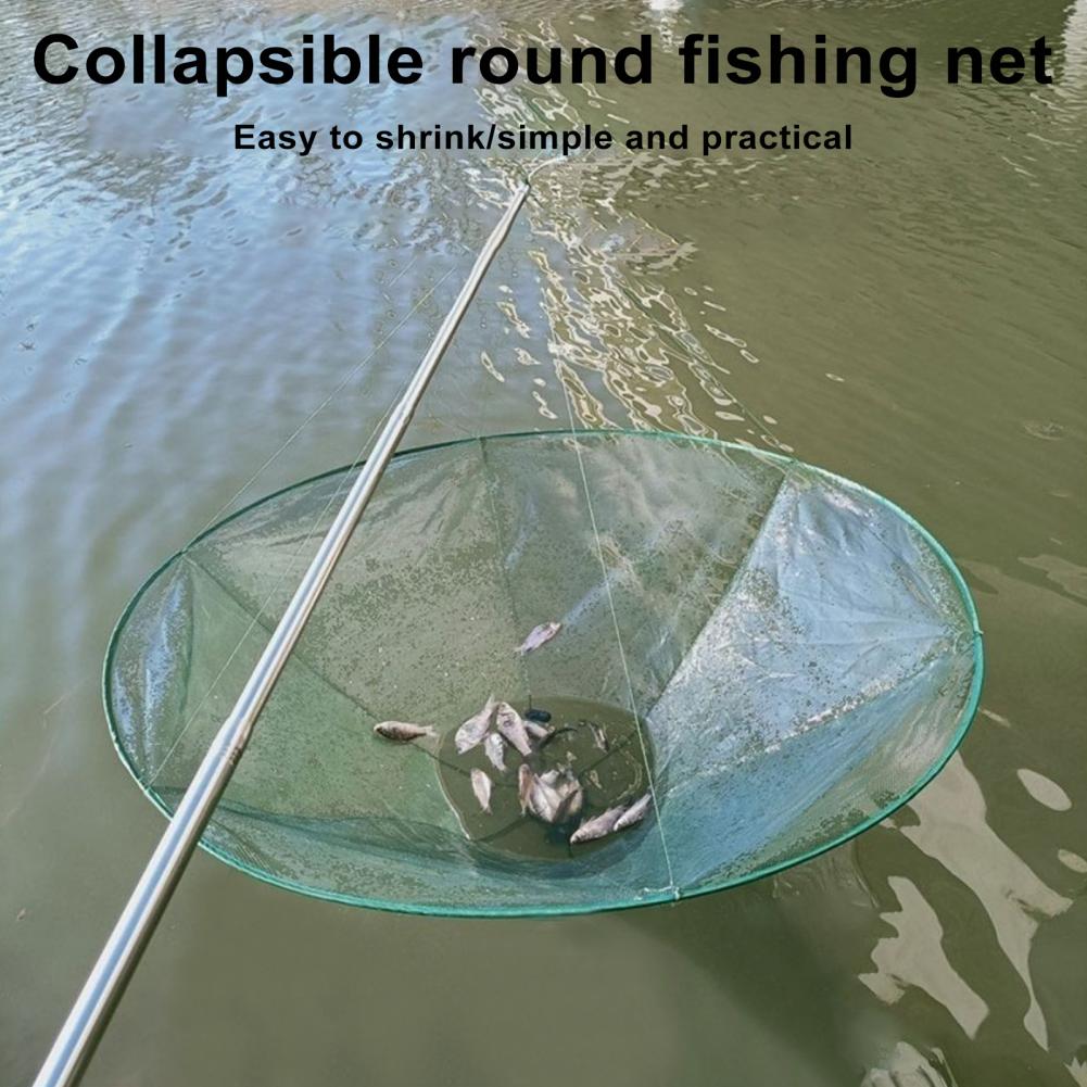 Filet de pêche pliable, appâts portables pour crevettes, crabe, crevettes, goutte d'atterrissage, jetée, arbres, filet d'étang, filet de capture de crabe