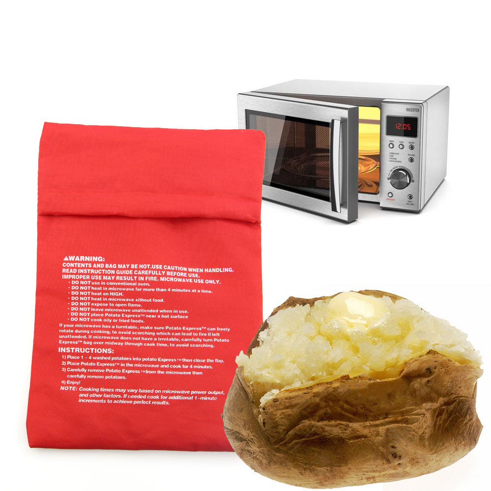 Red Potato Bag Magnetron Bakken Aardappel Koken Bag Wasbare Cooker Bag Gebakken Aardappelen Pocket Om Te Koken Keuken Gadgets Gereedschap