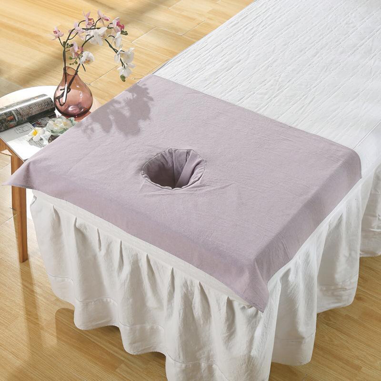 Toalla de algodón para SPA, Media funda de mesa de masaje, belleza, agujero para la cara, 50x70cm: H