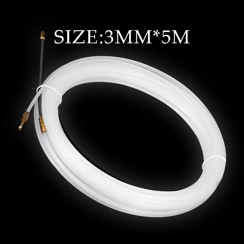 Witte Gids Apparaat Nylon Elektrische Kabel Push Trekkers Duct Slang Rodder Vis Tape 3Mm 5 Tot 40 Meter Elektrische draad Threader: 5M