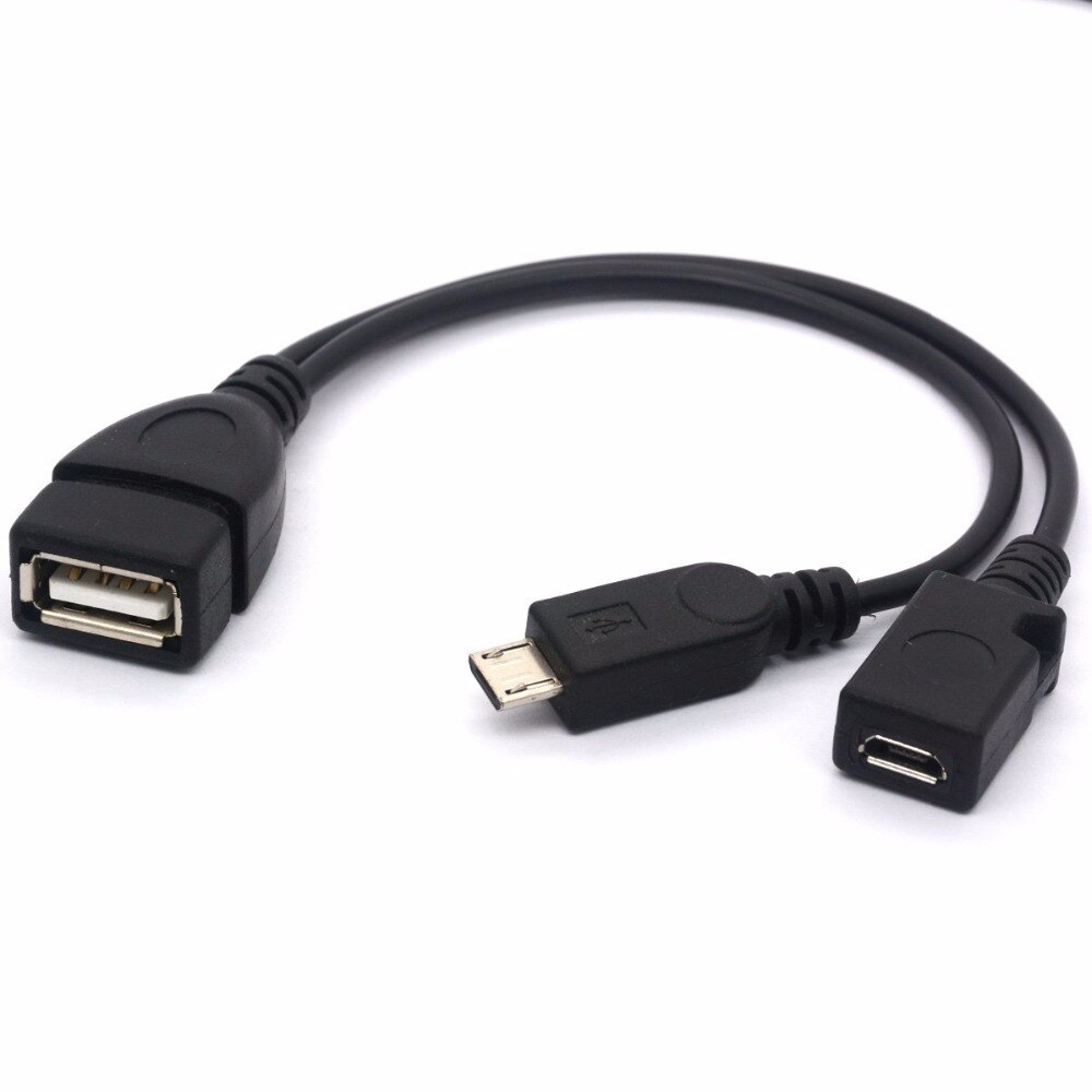 USB Type Female to Micro USB Male Host OTG with Micro USB Female Y Cable